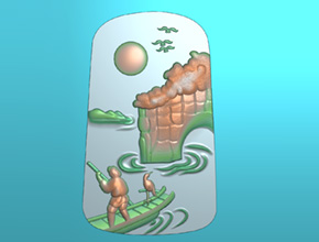 桂林山水玉雕圖案_激光玉石雕刻機廠家