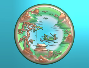 瑪瑙風景玉雕圖案下載_小型石頭工藝品雕刻機