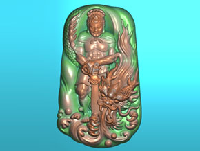 不動明王龍款玉石雕刻圖_數控玉石雕刻機廠家