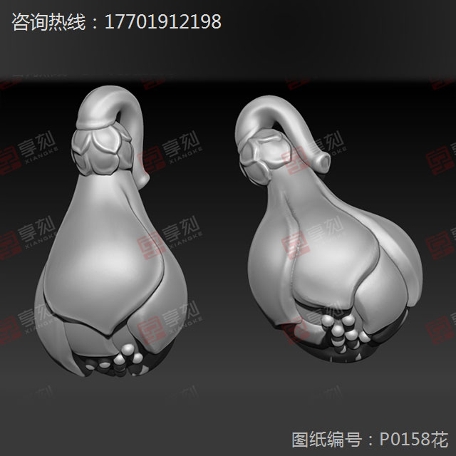 玉石耳環花蕾玉雕圖案