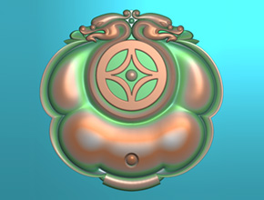 仿古獸龍牌玉石精雕圖紙下載_自動玉雕工具廠家