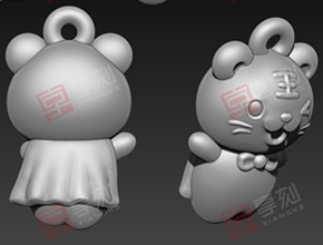 玉石金銀小老虎吊墜精雕圖_享刻數控玉石雕刻機