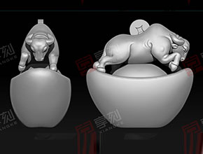 金牛擺件精雕雕刻圖紙_玉鼎享刻電腦雕刻機廠家