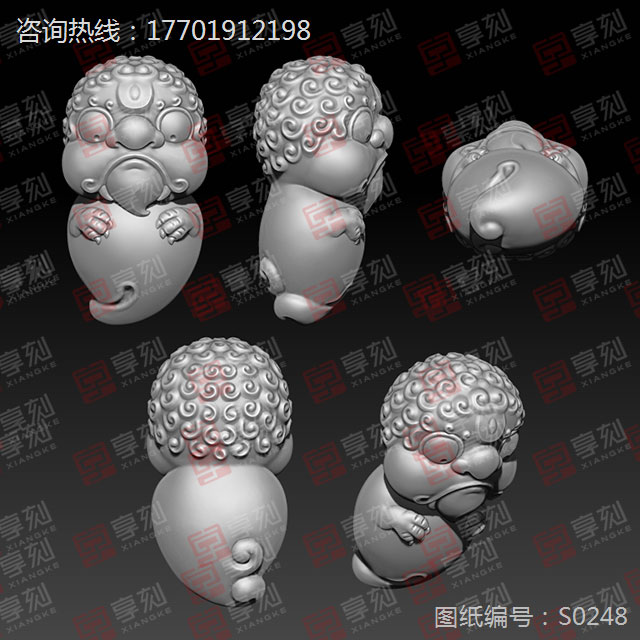 龍之九子立體圓雕圖紙