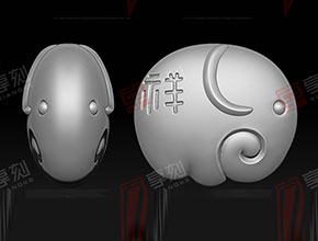 蜜蠟吉祥小象掛件精雕圖_玉鼎享刻玉石精雕機廠