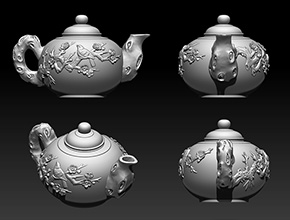 茶壺玉石雕刻圖紙下載_茶壺五軸雕刻機廠家