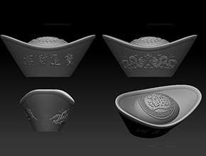 金元寶工藝品精雕圖下載_享刻工藝品雕刻機廠家