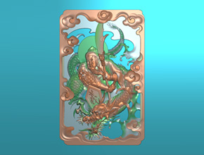 關羽龍牌玉雕木雕精雕圖_享刻玉牌雕刻機廠家