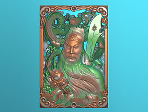 水晶關羽玉雕電腦雕刻圖_電腦精雕數控機廠家