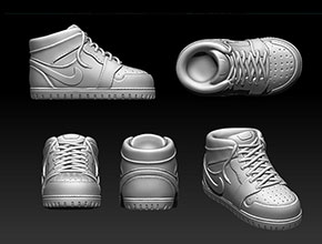 AJ板鞋工藝品電腦精雕圖_享刻工藝品精雕機廠家