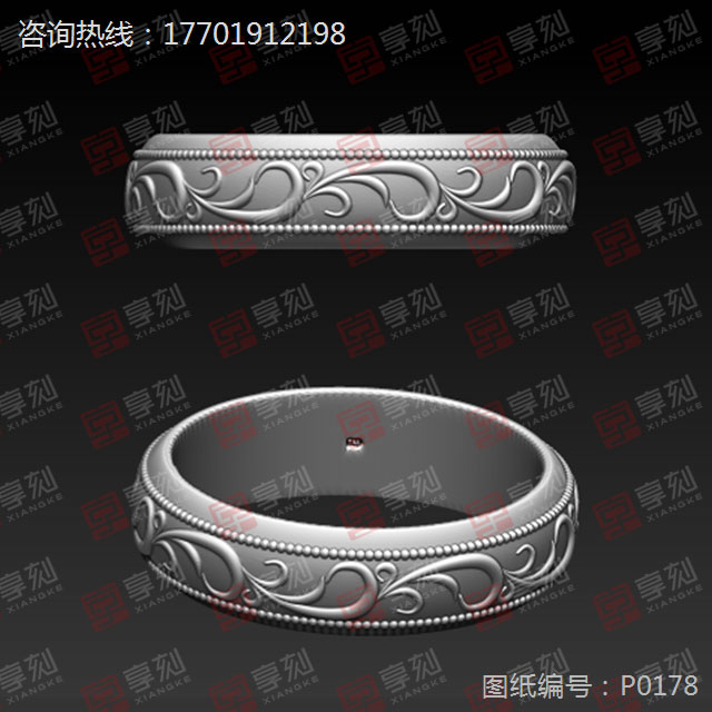 金銀玉石手鐲雕花精雕圖