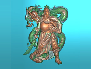 龍與關公威武玉雕精雕圖_享刻K20玉石雕刻機