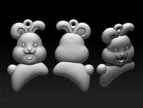 小白兔掛件精雕圖下載_享刻玉器電腦雕刻機廠家