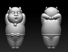 小豬吊墜飾品精雕圖紙_享刻玉器電腦雕刻機廠家