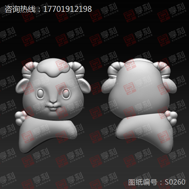 小羊吊墜雕刻精雕圖紙