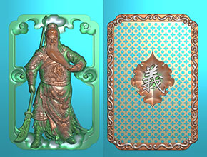 關羽雙面浮雕精雕圖紙_享刻玉石雕刻機廠家