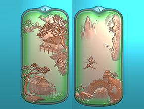 和田青玉山水雕刻圖案_享刻玉石雕刻機廠家