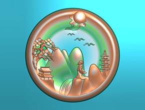 李白山水玉石精雕系列精雕圖_家用玉雕機精雕圖