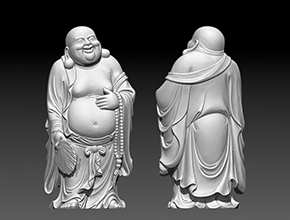 彌勒佛工藝品電腦模型圖紙_立體工藝品精雕機廠