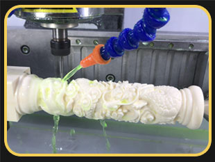 仿猛犸象牙龍柱雕刻案例_享刻YD22立體圓