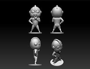 可愛奧特曼擺件精雕模型圖_數控桌面雕刻機廠家