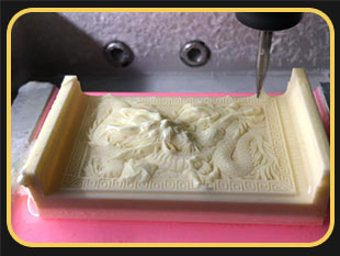 霸氣猛犸牙龍牌雕刻案例_享刻K10小型玉石