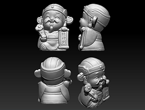 財神爺立體STL模型圖精雕圖_玉石雕刻工具廠家