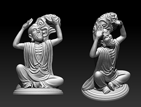 羅漢立體擺件模型精雕圖_玉石雕刻工具設備廠家