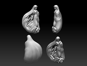 仕女吊墜STL模型三維精雕圖_玉石雕刻工具設備廠