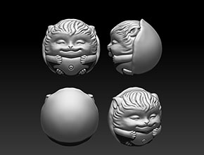 小貓珠子立體STL模型精雕圖_玉石雕刻工具設備廠