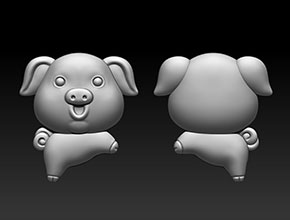 小豬首飾STL模型精雕圖_玉石雕刻工具設備廠家