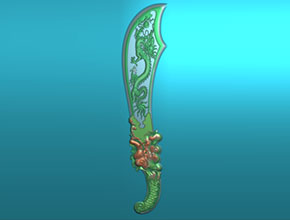 龍大刀款精雕模型圖紙_自動玉石雕刻工具大全廠