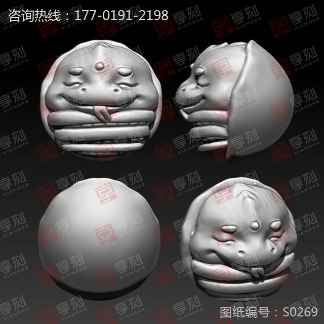 十二生肖蛇珠精雕模型圖紙