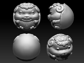 十二生肖兔珠子精雕模型圖紙_自動玉石雕刻工具