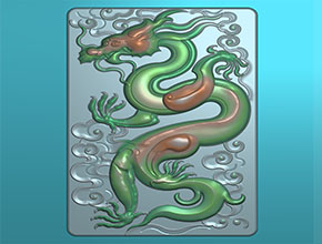 翡翠玉石仿古龍牌模型精雕圖_玉器雕刻機廠家