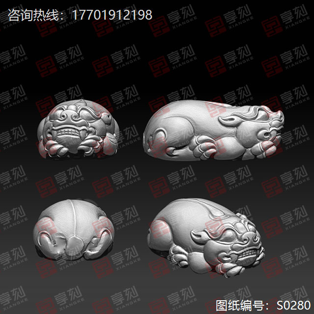 仿手工貔貅電腦精雕模型圖