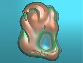 禪意隨形翡翠吊墜精雕模型圖_玉器雕刻機廠家