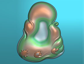 禪意翡翠吊墜精雕模型圖_玉器雕刻機廠家