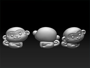 精美小猴首飾吊墜精雕模型圖_玉器雕刻機廠家