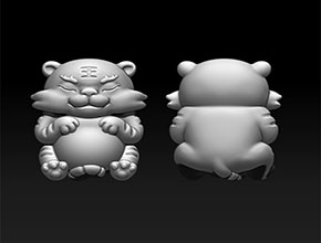 小老虎吊墜精雕模型圖_玉器雕刻機廠家