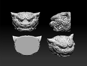 豹子頭精雕模型圖_玉石雕刻機廠家