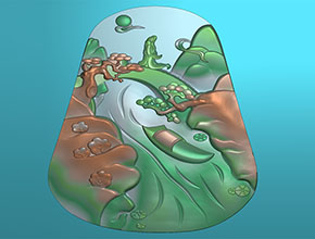 山水玉雕牌子精雕圖紙_翡翠雕刻機廠家