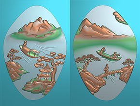 好看的山水玉器精雕圖紙_翡翠雕刻機廠家