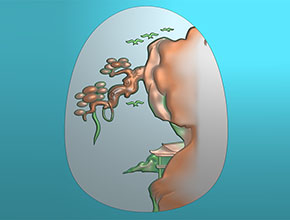 瑪瑙岫玉山水牌精雕圖_翡翠雕刻機廠家