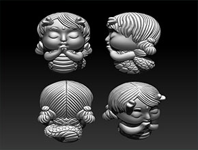 Q版小龍女精雕模型圖_工藝品雕刻機廠家