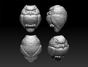 貓頭鷹玉雕精雕模型圖_核雕雕刻機廠家