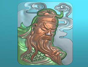 霸氣關羽玉牌玉雕模型圖_翡翠雕刻機廠家