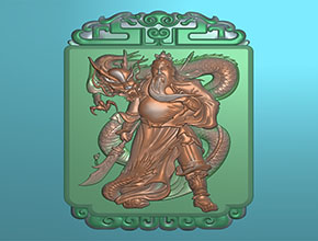 白玉關公玉雕模型精雕圖_翡翠雕刻機廠家