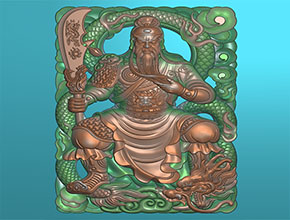 水晶關羽鏤空精雕模型圖_翡翠雕刻機廠家