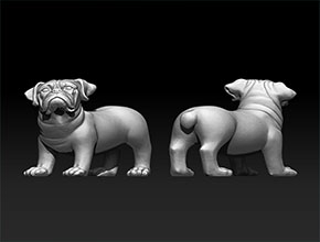 立體小狗擺件精雕模型圖_立體雕刻機廠家